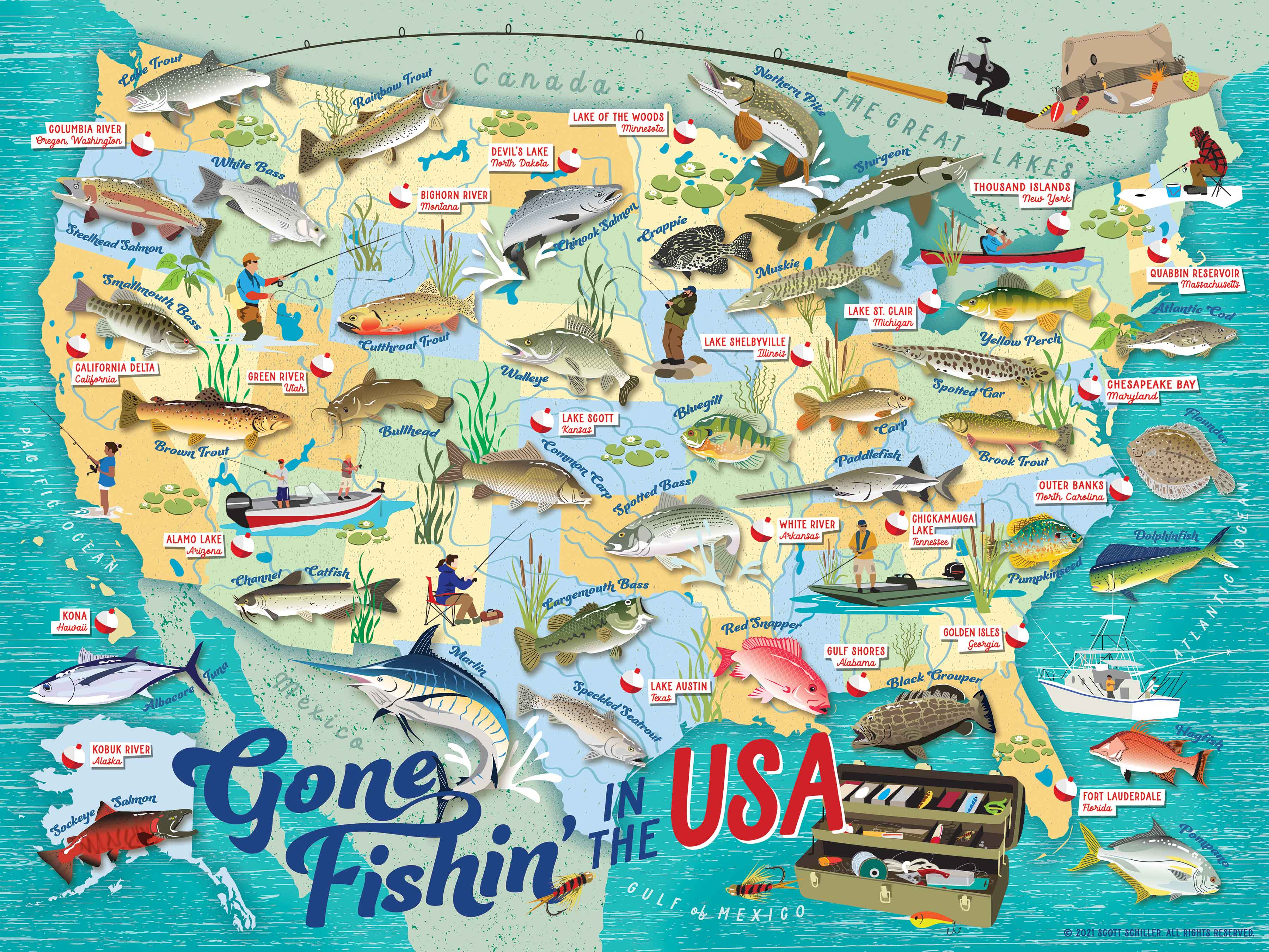 Gone Fishin' in the USA – True South Puzzle Company