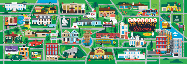 Classic Sitcoms Map Jigsaw Puzzle