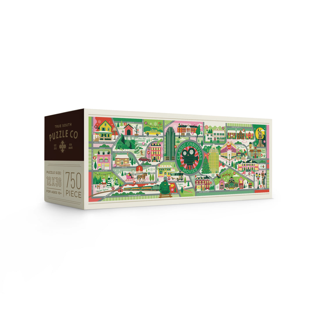Classic Christmas Movie Map 12x36in Jigsaw Puzzle