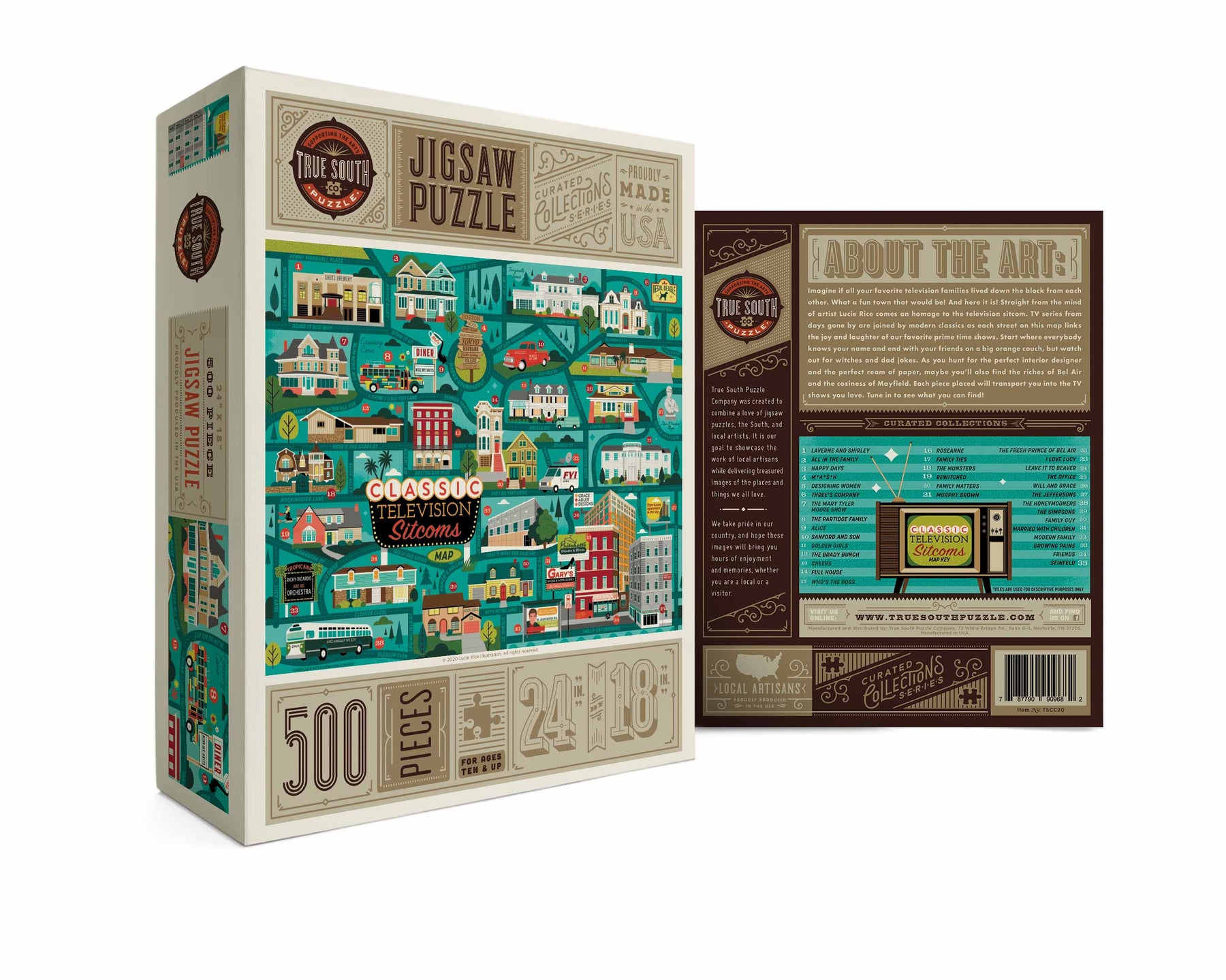 Classic Sitcoms Map – True South Puzzle Company