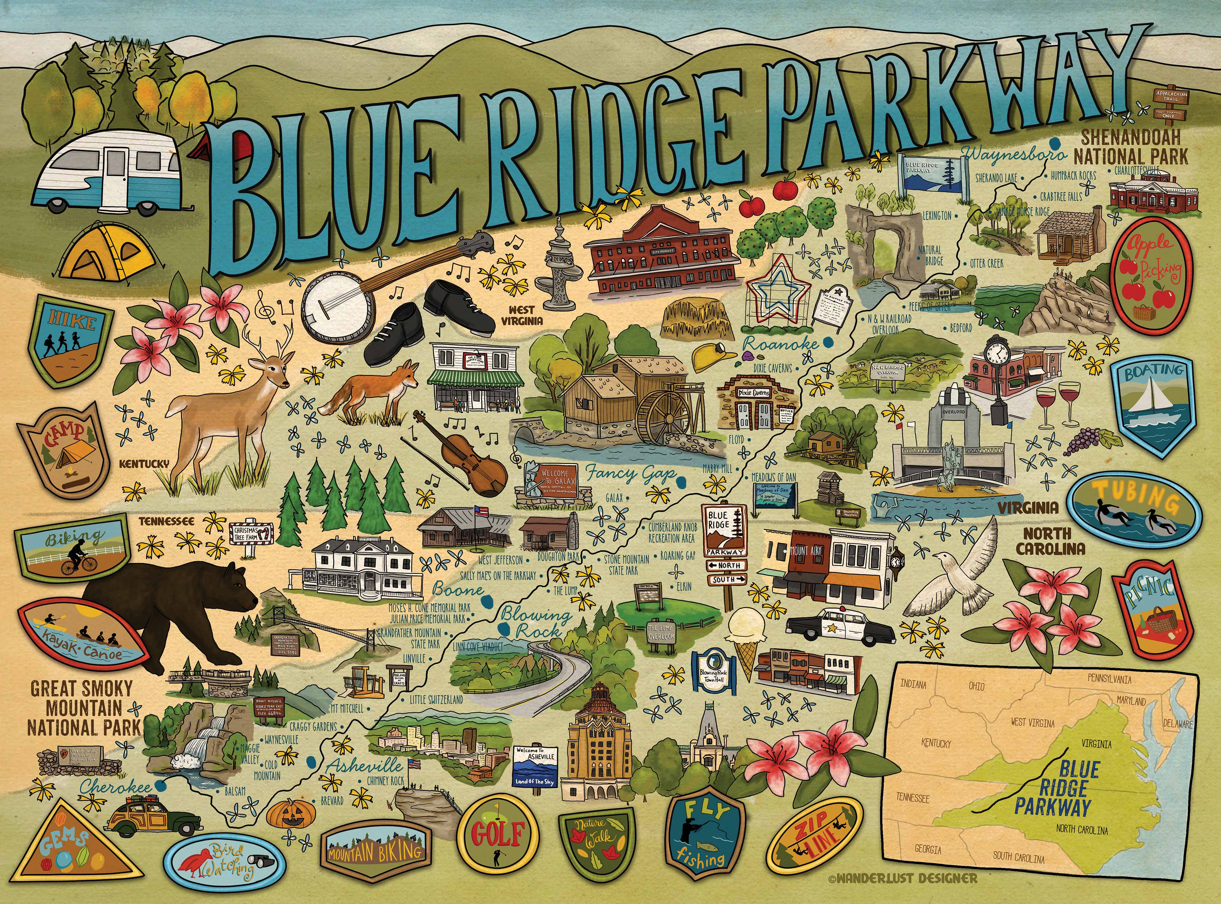Blue Ridge Parkway Map Printable