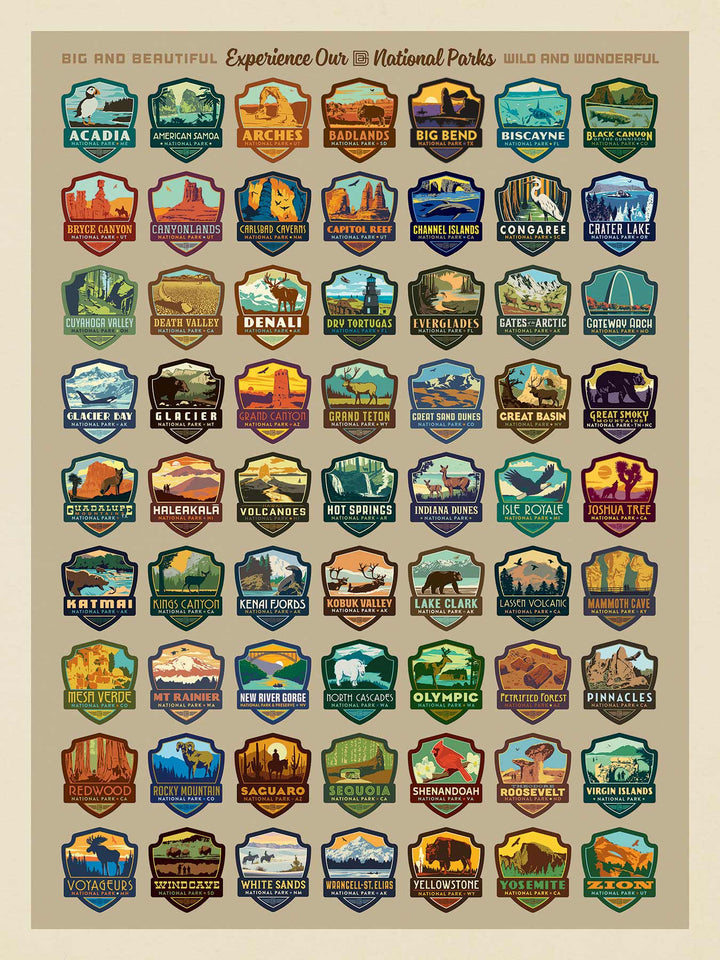 National Park Emblems (63 Parks)